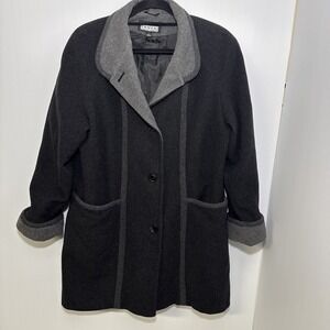 VTG‎ - Canvas Gallery Company Overcoat Jacket Wool-Blend Women Large Cozy